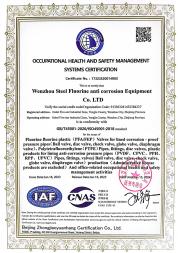 Occupational Health and Safety Management System Certification Certificate